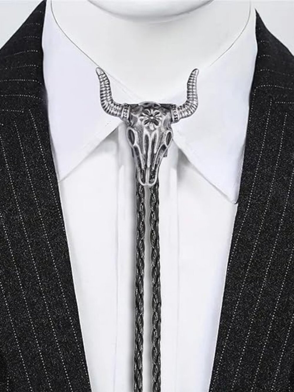 NEW Bolo Tie Rodeo Cowboy Leather Necktie Western Necklace Steer